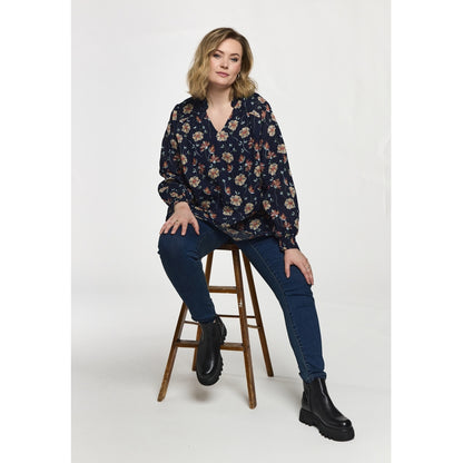 Gozzip Woman GSilke Blouse Blouse Navy Print