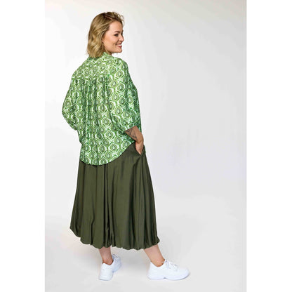 Gozzip Woman GTrine Blouse Blouse Green Print