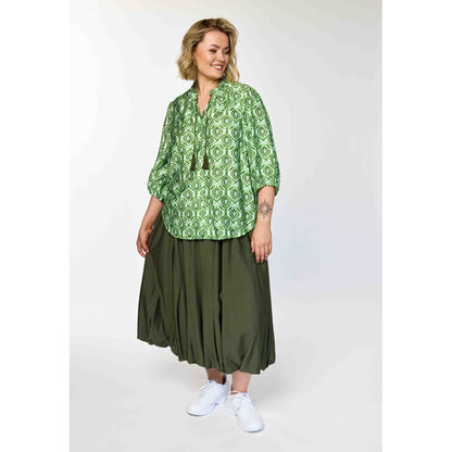 Gozzip Woman GTrine Blouse Blouse Green Print