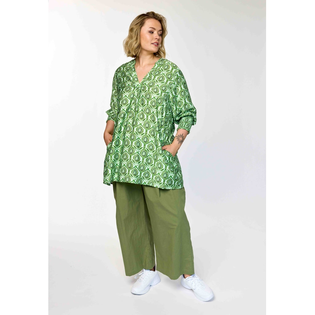Gozzip Woman GUlla Tunic Tunic Green Print