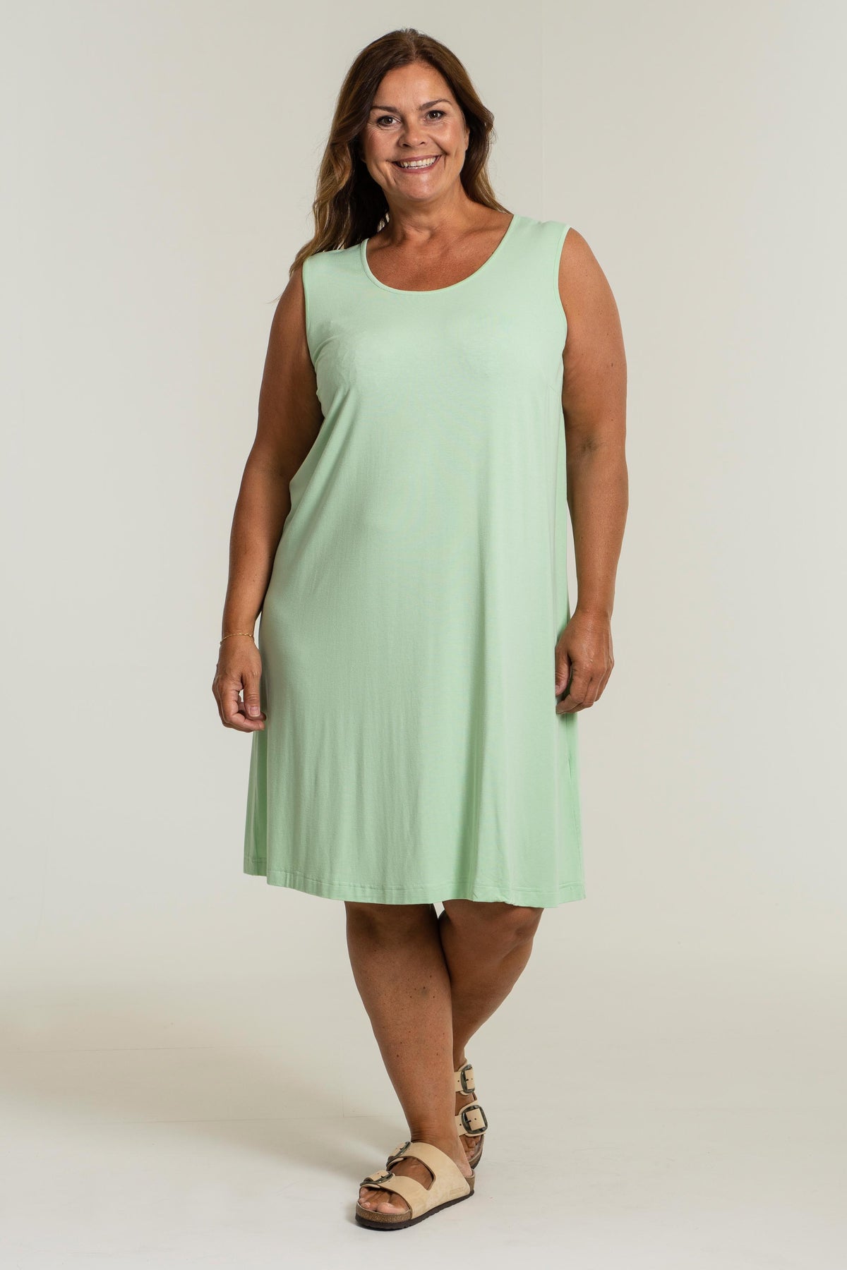 Gozzip Woman Gitte Panel Dress Panel Dress Pastel Green