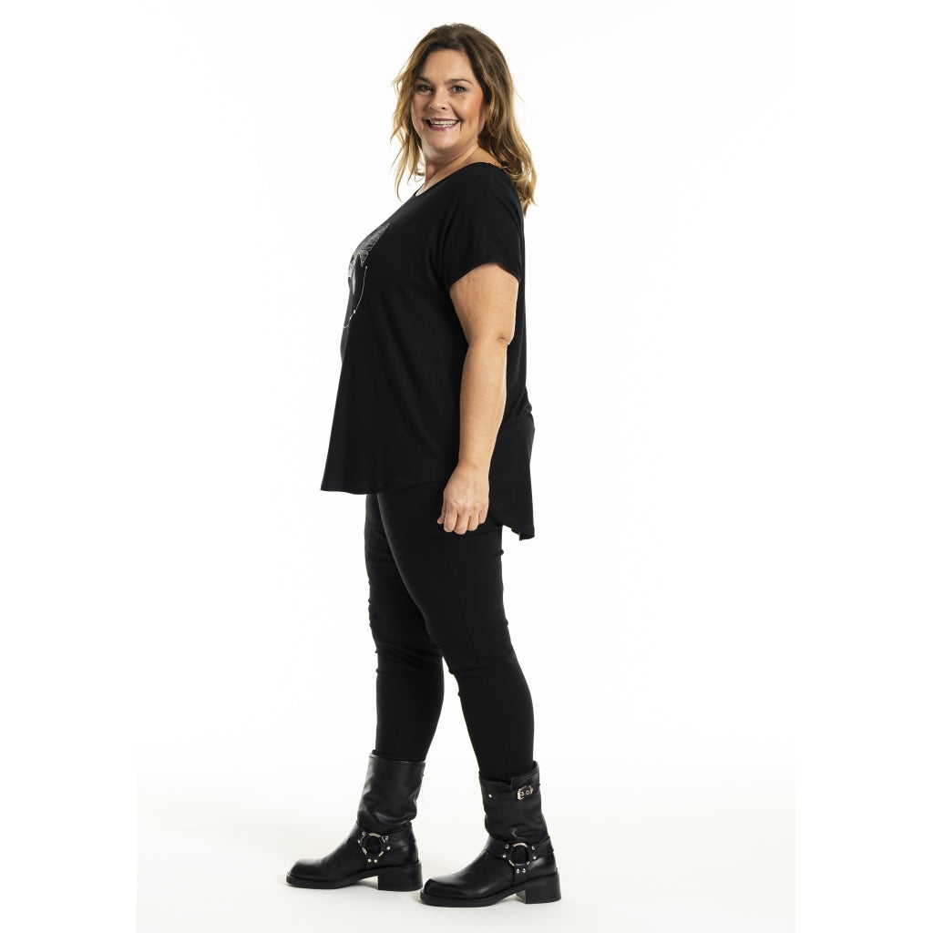 Gozzip Woman Gitte T-shirt with print T-Shirt Black