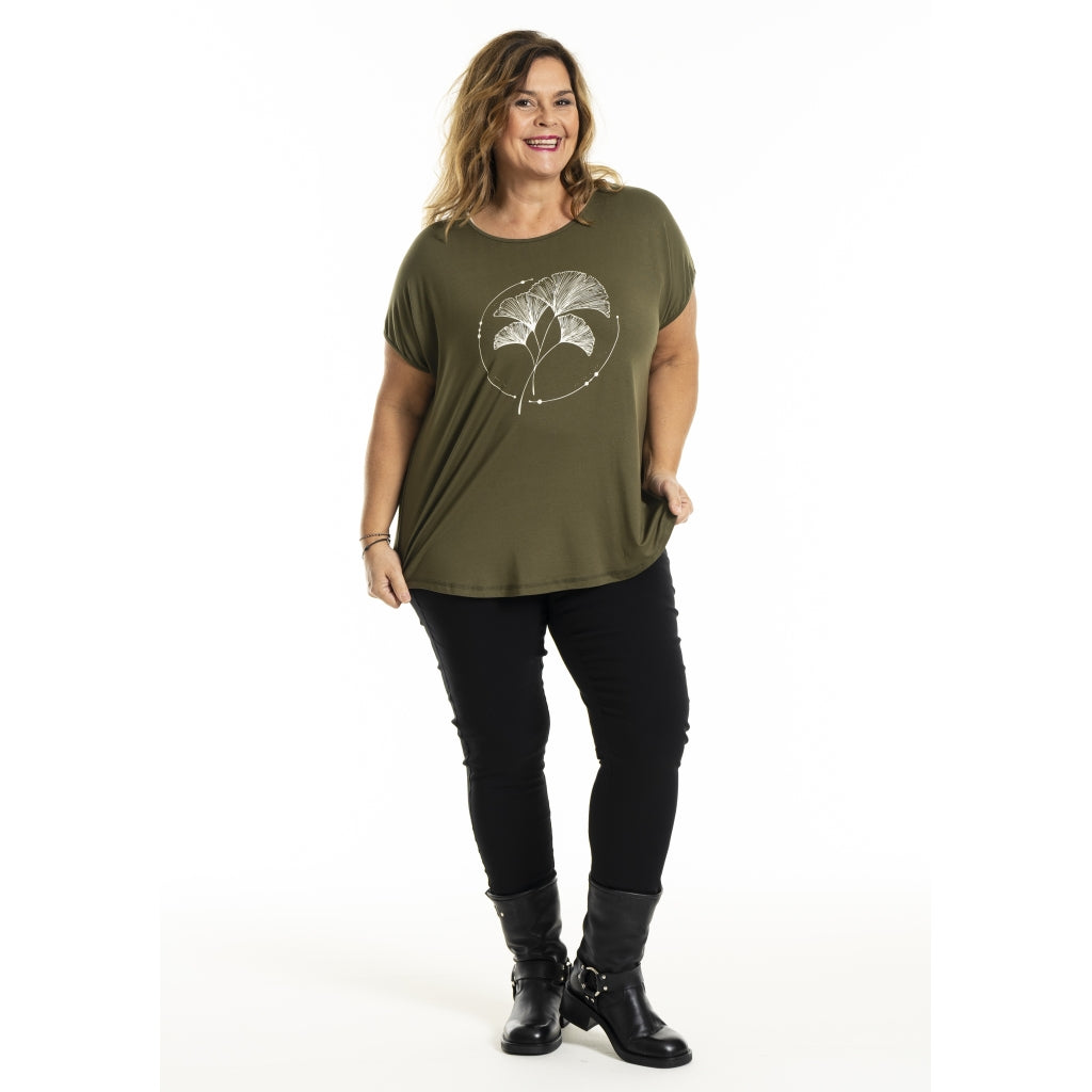 Gozzip Woman Gitte T-shirt with print T-Shirt Olive