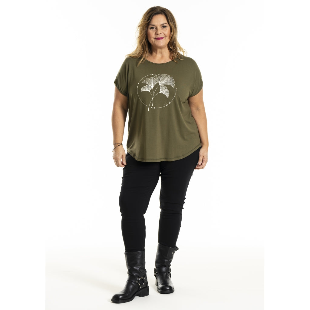 Gozzip Woman Gitte T-shirt with print T-Shirt Olive