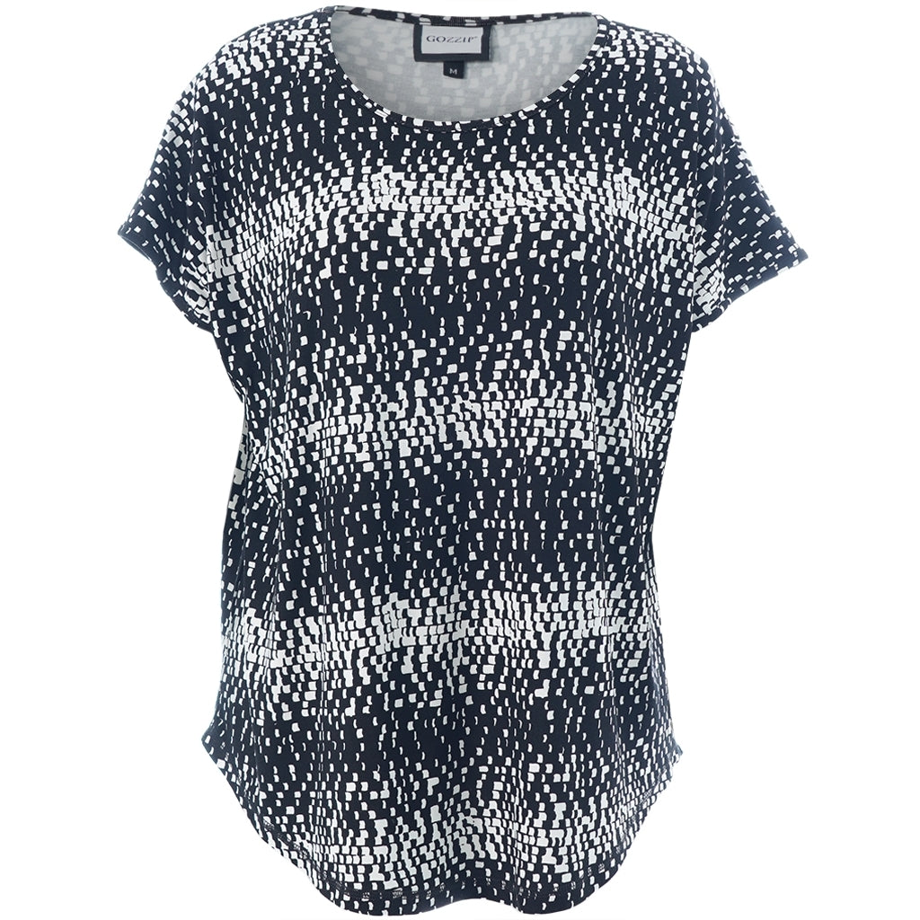Gozzip Woman Gitte T-shirt with print T-Shirt Black/White
