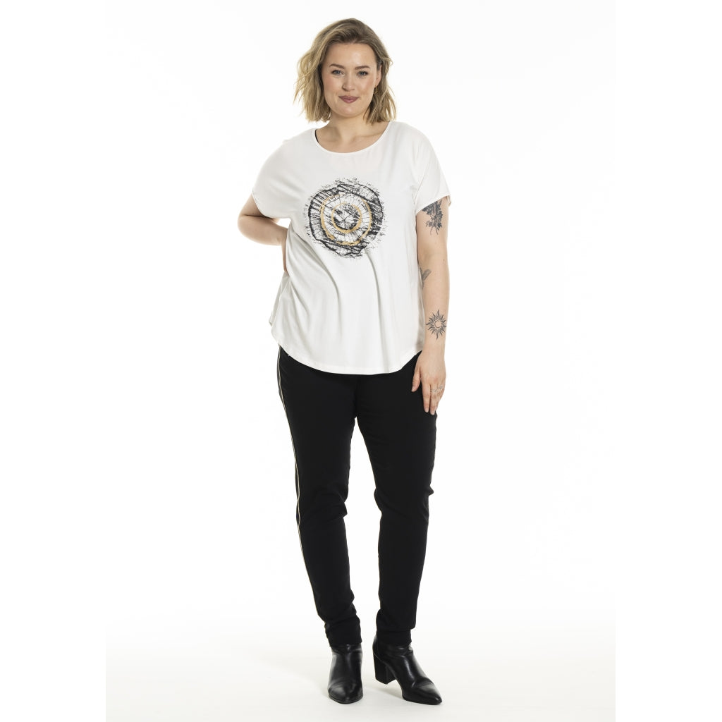 Gozzip Woman Gitte T-shirt with print T-Shirt White