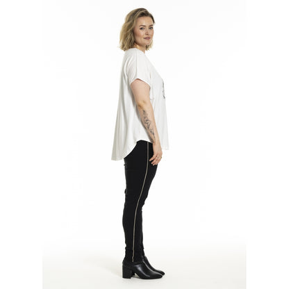 Gozzip Woman Gitte T-shirt with print T-Shirt White