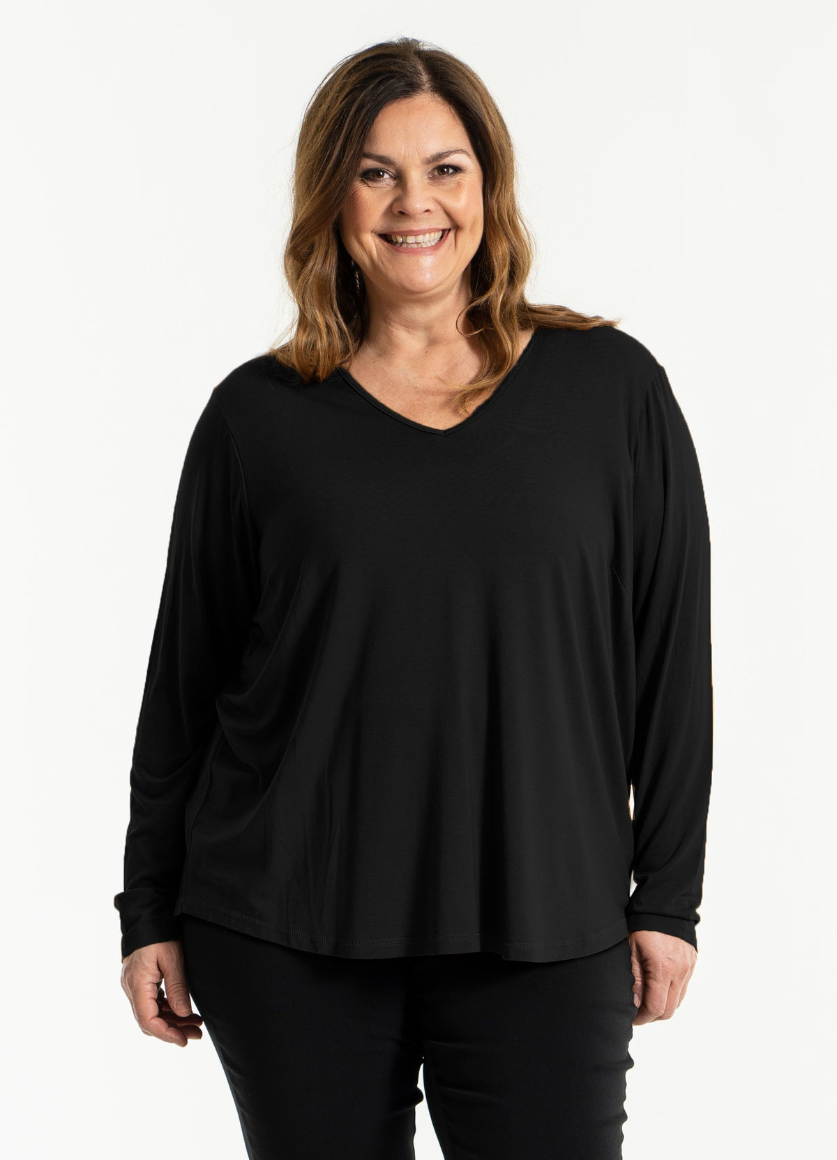 Gozzip Woman Gitte t-shirt with long sleeves T-Shirt 9999 Black