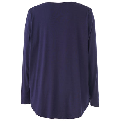 Gozzip Woman Gitte t-shirt with long sleeves with stones T-Shirt Navy