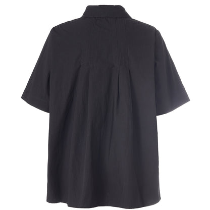 Gozzip Woman Pian Short sleeve Shirt Shirt Black