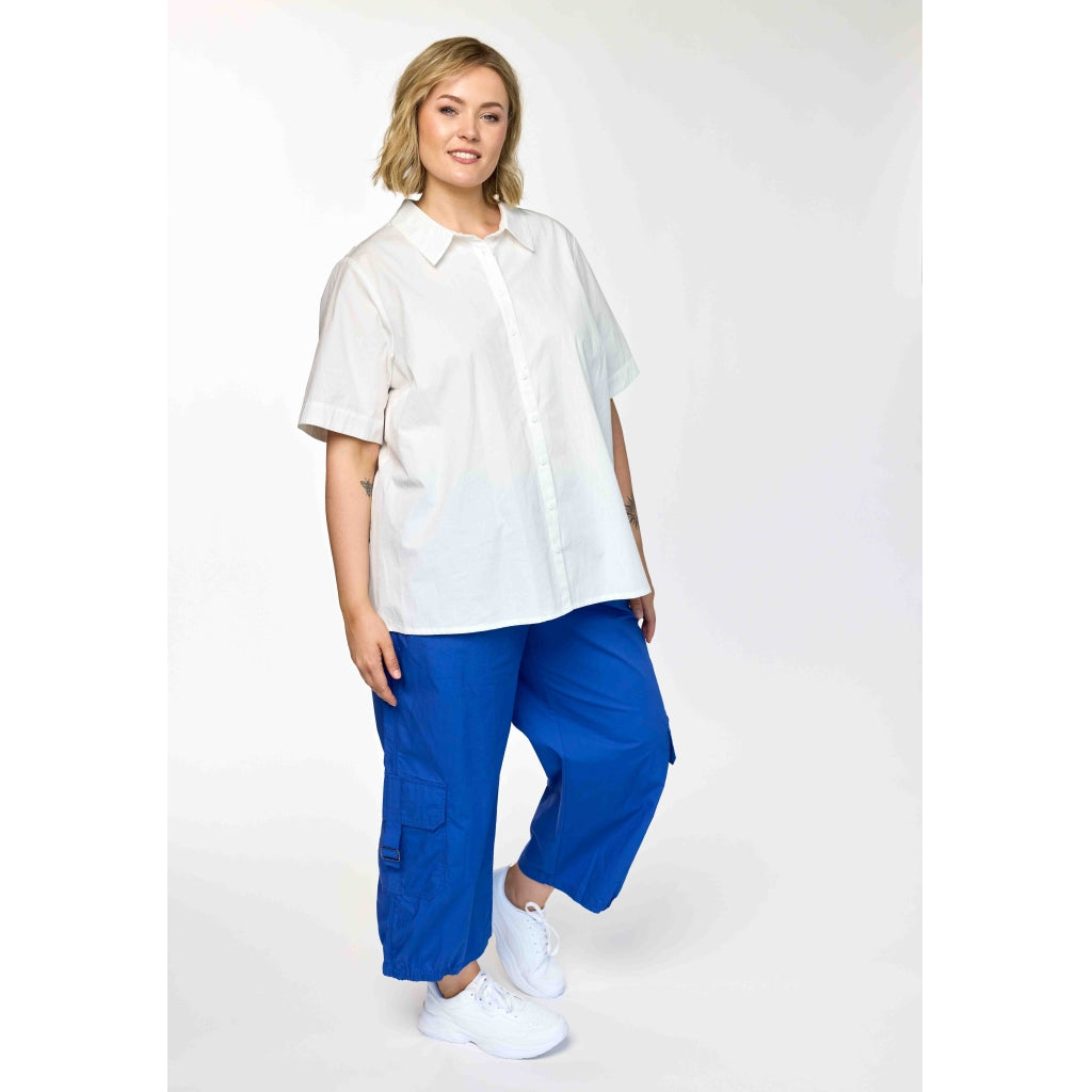 Gozzip Woman Pian Short sleeve Shirt Shirt White